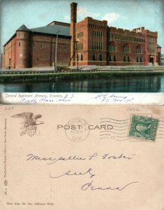 TRENTON N.J. SECOND REGIMENT ARMORY 1906 UNDIVIDED ANTIQUE POSTCARD