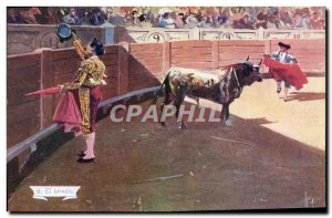 Old Postcard Bullfight Bullfight El brindis