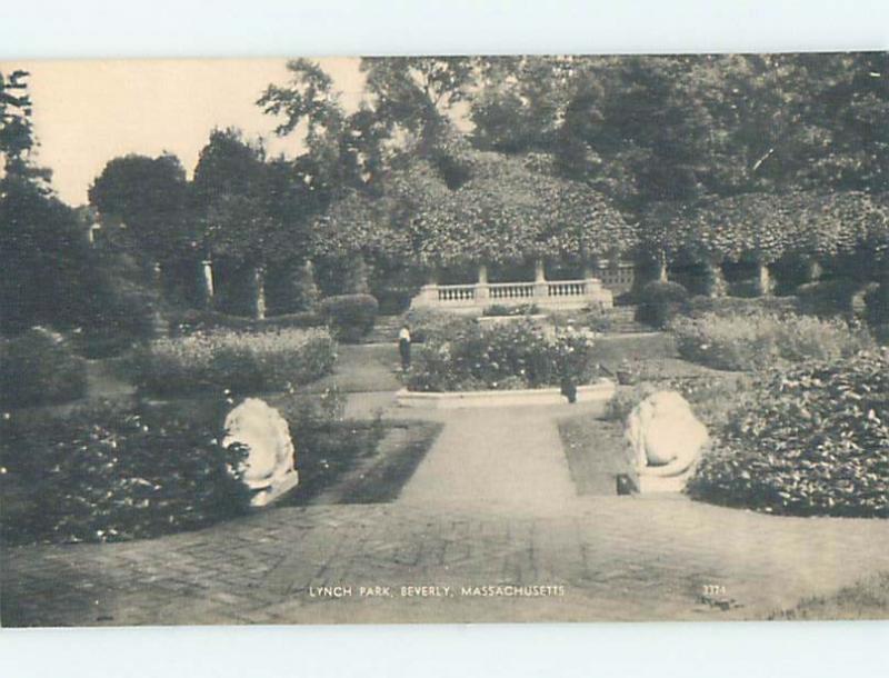 Unused 1920's PARK SCENE Beverly Massachusetts MA hk9069