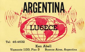 Buenos Aires Argentina 1970s Globe QSL Amateur Radio Card