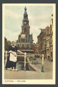 1960 PPC* Alkmaar Holland Street Scene