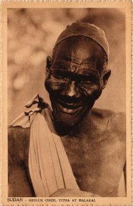 PC SHULUK CHIEF TITHA AT MALAKAL ETHNIC TYPES SUDAN (a30618)