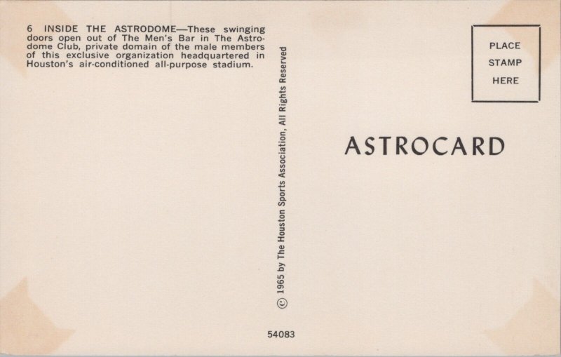 Inside The Astrodome Houston Texas Chrome Postcard C078