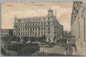 LODZ POLAND ULICA ZIELONA ANTIQUE POSTCARD