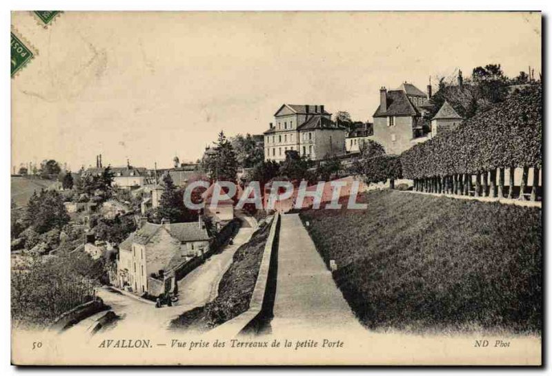 Old Postcard Avallon Pictures Taking Des Terreaux From La Petite Porte