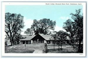 1940  View Of Rustic Lodge Keomah State Park Oskaloosa Iowa IA Vintage Postcard