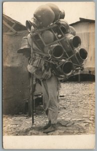 AMERICAN INDIAN CARRYING POTTERY JARS ANTIQUE REAL PHOTO POSTCARD RPPC