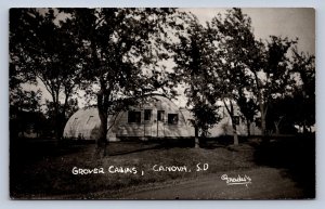 K5/ Canova South Dakota Postcard RPPC c40-50s Grover Cabins Roadside 341