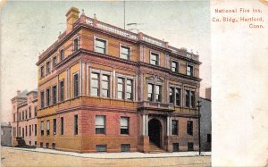 Hartford Connecticut 1908 Postcard national Fire Insurance building