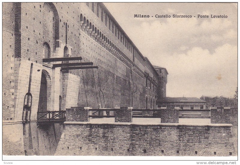 Castello Sforzesco, Ponte Levatoio, Milano (Lombardy), Italy, PU-1911