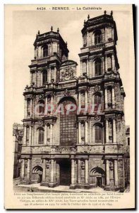 Old Postcard Rennes La Cathedrale