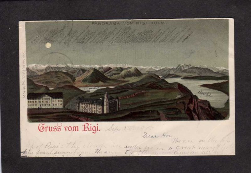 Switzerland  Gruss vom Rigi Swiss Vintage Postcard Carte Postale UDB PC