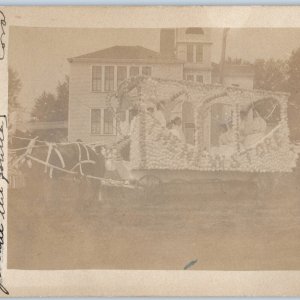 1906 4th of July Parade RPPC Float Wagon New Store Advertising Lone Tree IA A186