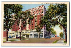 c1940 Hotel Loraine Exterior Building Madison Wisconsin Vintage Antique Postcard
