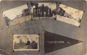 Thompson Iowa~4 Views & Pennant~Street Scenes~School~Crisp Depot~1918 RPPC