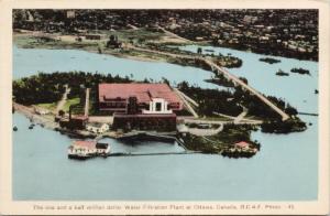 Water Filtration Plant Ottawa Ontario ON Aerial View Postcard D75