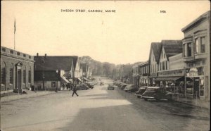 Caribou Maine ME Sweden Street c1930s-50s Postcard