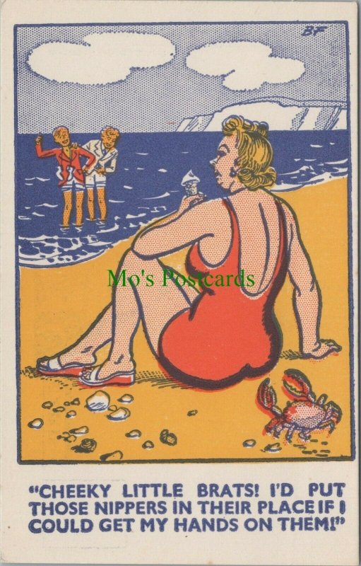 Comic Postcard - Beach / Seaside / Brats / Children   RS24869