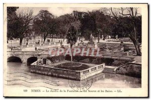 Postcard Old Nimes The Fountain Gardens and The Source Bains