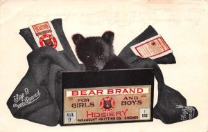 Chicago Illinois Paramount Knitting Co Bear Brand Hosiery Ad Postcard AA79736