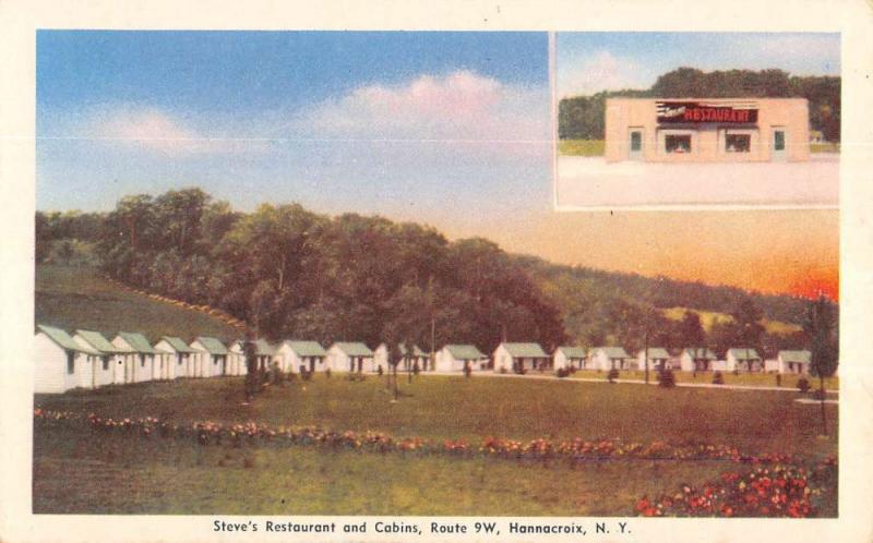 Hannacroix New York Steves Restaurant Cabins Antique Postcard KA688974