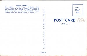 Providence RI World's First Fully Automated Post Office Postcard unused 1960s