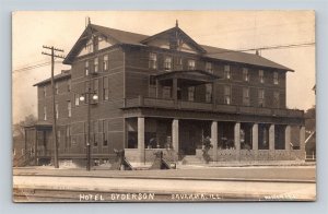 RPPC Hotel Gyderson Savanna IL Illinois Madsen Brothers Real Photo Postcard