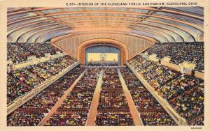 Cleveland Ohio 1940s Postcard Interior of the Cleveland Public Auditorium