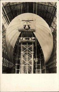 Dirigible Airship Zeppelin Hangar LZ 130 in Bau Lindau Bodensee Cancel RPPC