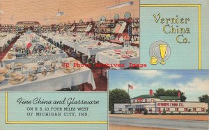 Advertising Linen Postcard, Vernier China Company, Michigan City, Indiana