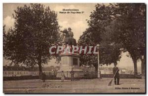 Old Postcard Montereau Statue of Napoleon I