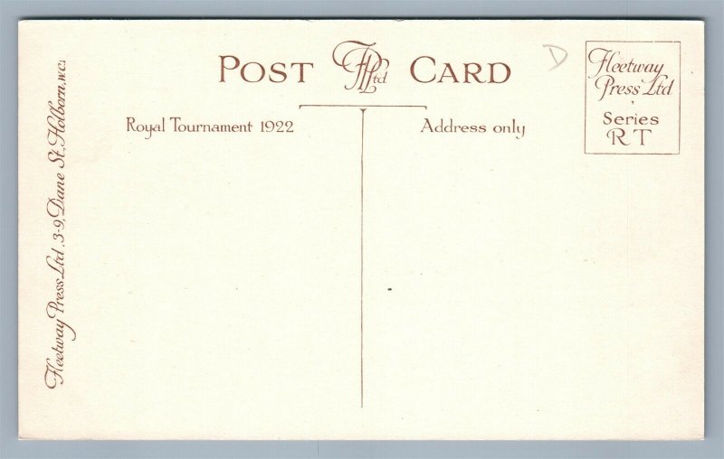 BRITISH ANTIQUE POSTCARD 1922 ROYAL TOURNAMENT