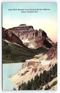 GLACIER NATIONAL PARK, MT ~ Handcolored LITTLE CHIEF MOUNTAIN Postcard