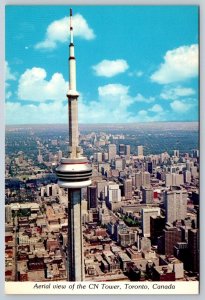 Aerial View Of The CN Tower, Toronto Ontario Canada, 1976 Chrome Postcard #1