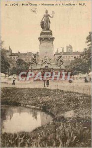 Postcard Old Lyon Place Carnot Monument of the Republic