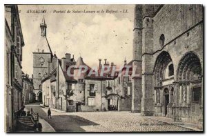 Old Postcard Avallon Portal of Saint Lazarus and Beftroi