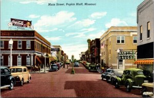 Postcard Main Street in Poplar Bluff, Missouri