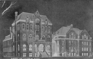 H57/ Albert Lea Minnesota RPPC Postcard c1910 College Buildings at Night 54