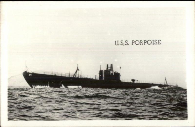 WWII Era Sub Submarine USS Porpoise Real Photo Postcard