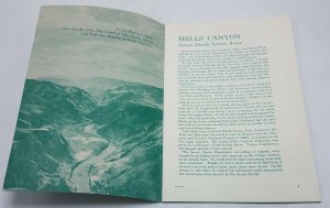 1963 Hells Canyon Brochure Booklet US Department of Agriculture Map