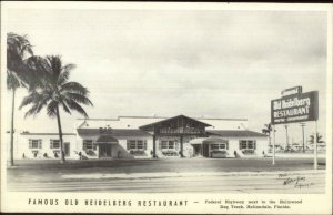 Hallandale FL Heidelberg Restaurant Old Postcard