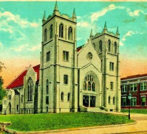 First Methodist Church Leavenworth Kansas KS 1921 Postcard T13