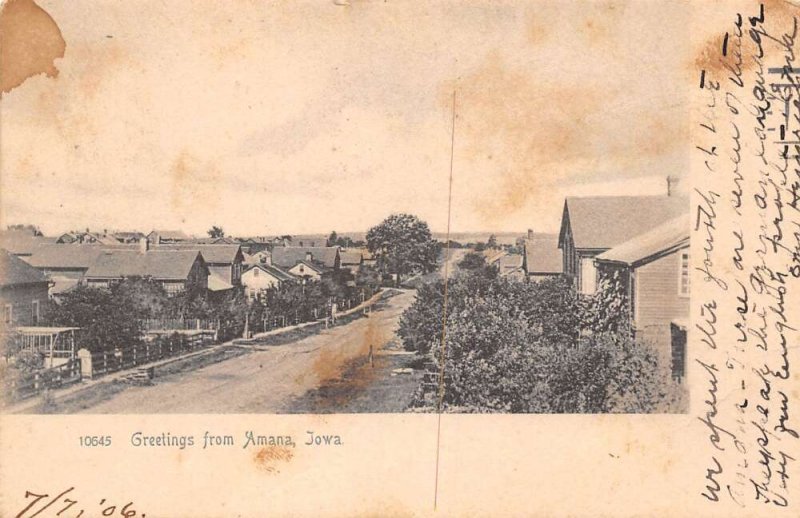 Amana Iowa  Greetings From Amana, Bird's Eye View, Some Stains PC U3759