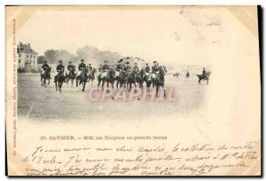 Old Postcard Horse Equestrian Saumur MM the squires in full dress