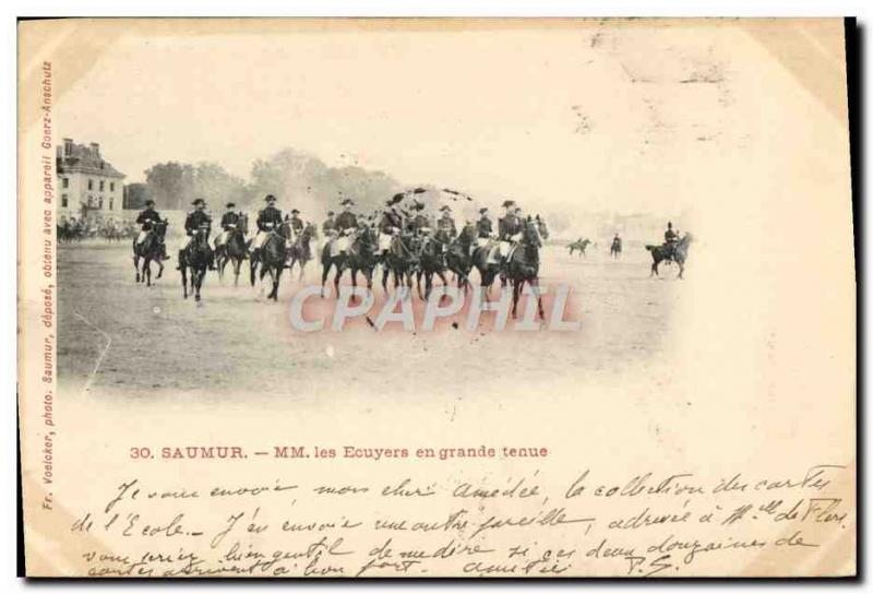 VINTAGE POSTCARD Horse Hippisme Saumur MM riders in great be