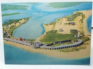Aerial View Hurst Castle Keyhaven River Point Lighthouse Solent Vintage Postcard