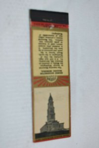 George Washington Masonic Memorial Souvenir 20 Strike Matchbook Cover