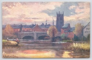 TUCK Oilette~Picturesque Derby UK~Derwent @ Long Bridge~c1910 Postcard