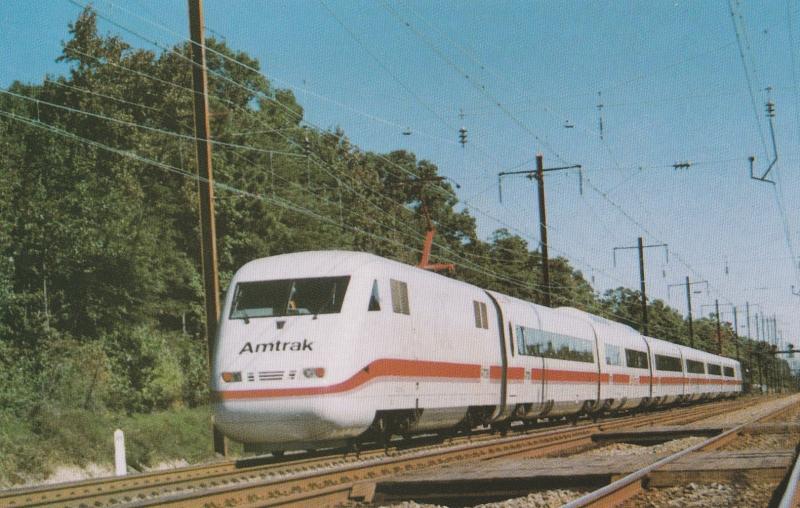 Amtrak's ICE Train Railroad Postcard High-Speed Inter-City Express