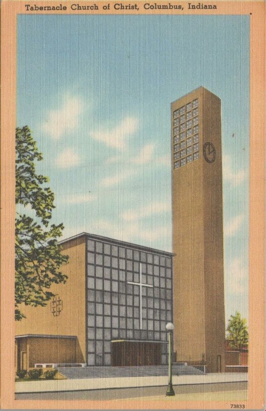 Postcard Tabernacle Church of Christ Columbus IN